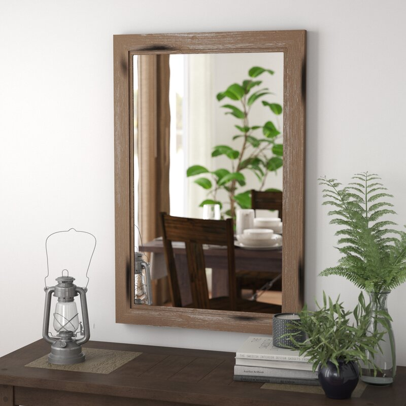 فيرو مرآة حمام ذات إطار خشبي Vero wooden frame bathroom mirror - Image 1