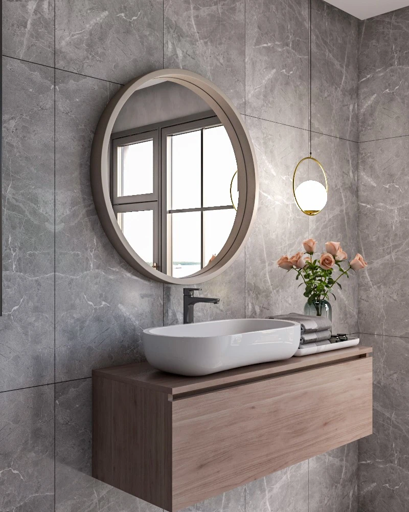 مراية دائرية خشب طبيعي متعددة الإستخدام مراية دائرية خشب طبيعي متعددة الإستخدام