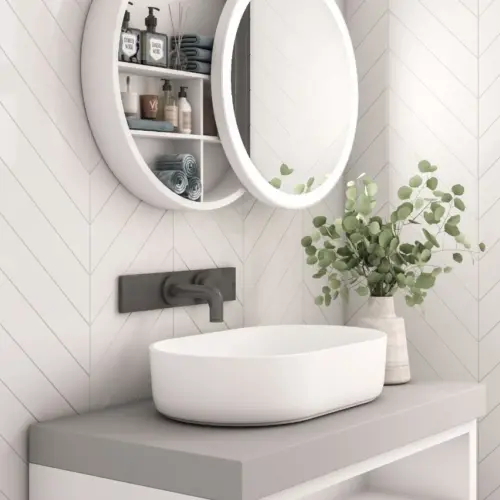 أفيانا مرآة دائرية متحركة مع وحدة تخزين