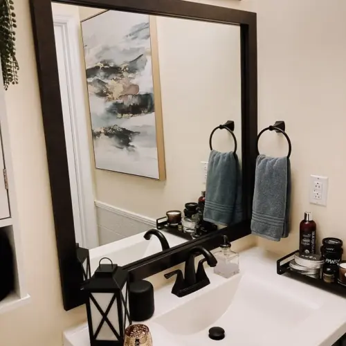 تيبا مرآة حائط مستطيلة الإطار - بني