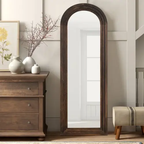 جرنزي مرآة ستاند كاملة الطول بإطار خشبي