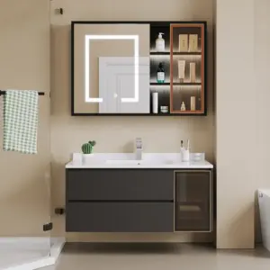 مرايا حمام ديكسي مع خزانة وإضاءة ليد لراحة وإضاءة مثالية في الحمام