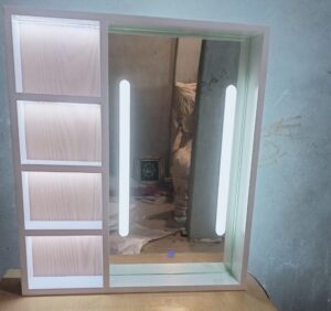 Cavina Illuminated Bathroom Mirror Unit with Shelves - Image 20