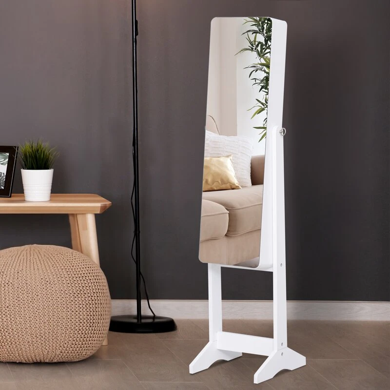 لورديانا خزانة المجوهرات والمرآة كاملة خزانة المجوهرات لورديانا مع مرآة كاملة تعتبر إضافة رائعة للمساحات الداخلية التي تحتاج إلى تنظيم وأناقة في آن واحد. تتميز بتصميم عصري يوفر لك مجموعة من الحلول العملية لتخزين وتنظيم المجوهرات والإكسسوارات بأمان. تحتوي الخزانة على مرآة كاملة تساعدك في التحضير اليومي، مما يتيح لك رؤية كامل الإطلالة عند ارتداء المجوهرات أو الإكسسوارات. كما تحتوي على أدراج ومساحات متعددة لتخزين القطع الصغيرة مثل الأقراط، الساعات، والأساور، مع تخصيص أماكن مريحة لترتيب السلاسل والقلائد. يُعد هذا المنتج مثاليًا لمن يبحث عن مزيج من الجمال والوظيفة، فهو ليس مجرد قطعة أثاث، بل هو حل شامل لتنظيم المساحة والحفاظ على إكسسواراتك بأفضل شكل.