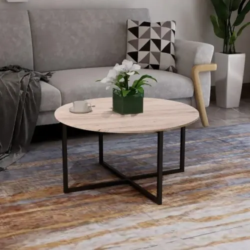 سوليد طاولة قهوة دائرية ستيل