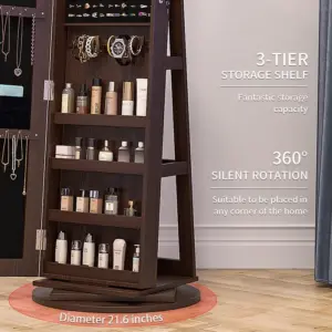 خزانة إكسسوارات ومجوهرات مع مرايا ستاند من وودي، تتميز بتصميم عصري وأنيق يناسب غرف النوم أو الأماكن الصغيرة. توفر الخزانة مساحة واسعة لتنظيم المجوهرات والإكسسوارات الشخصية مع مرآة ستاند مدمجة، مما يضيف لمسة من الأناقة والفخامة للديكور الداخلي. مثالية لتنظيم المساحات وتحقيق التوازن بين الوظيفة والجمال."