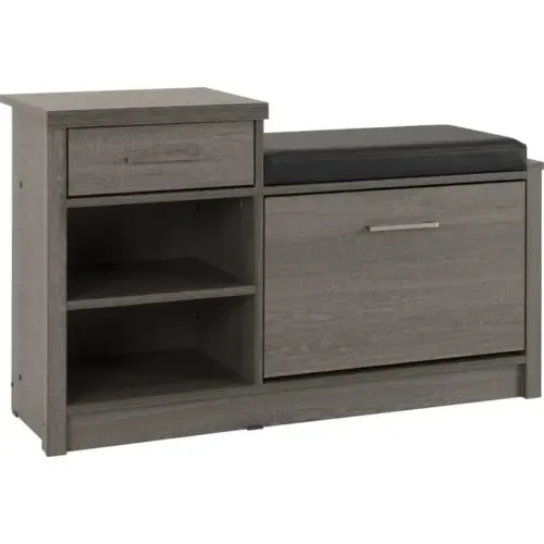 چيرال مقعد تخزين أسود جلد طبيعي