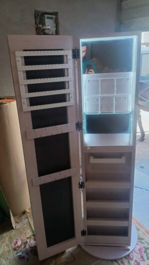 Woody Jewelry and Accessories Cabinet with Stand Mirrors - Image 9