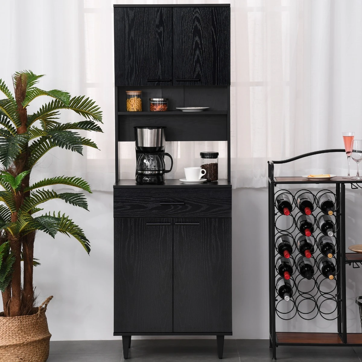 ماديا بوفيه مطبخ مع خزانة تخزين خشبية Madea kitchen buffet with wooden storage cabinet - Image 1