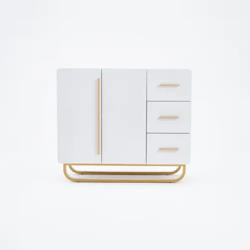 زها بوفيه ابيض خشب مع أدراج وأرفف