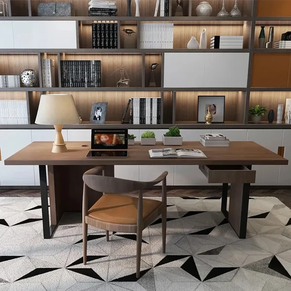 ريمي مكتب خشب طبيعي مع معدن ريمي مكتب خشب طبيعي مع معدن