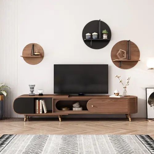 تريو ترابيزه تليفزيون ذات تصميم بسيط