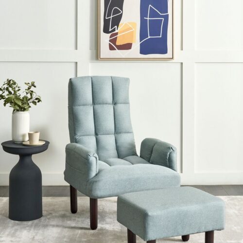 أولاند كرسى أسترخاء من الكتان خشب طبيعى