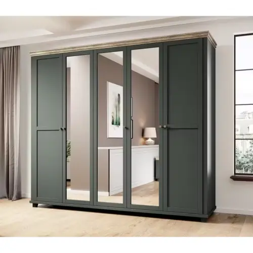 دولاب إمانويلا خشب طبيعي مع مرآه