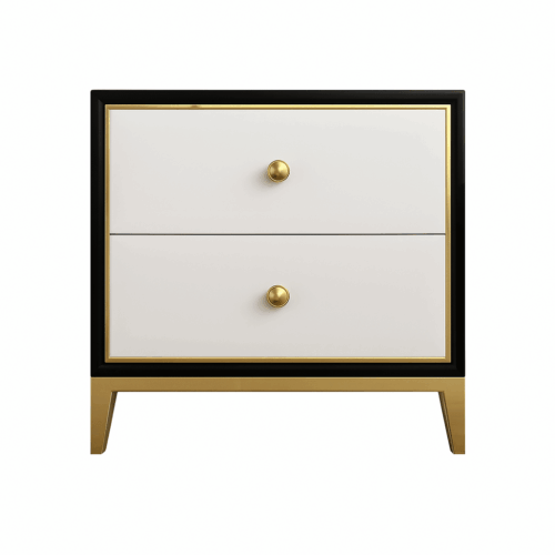 لاروم طاولة غرفة نوم أسود مع أبيض 2 درج