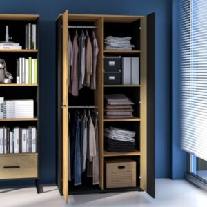 تريو دولاب شباب بثلاثة أبواب خشب طبيعي