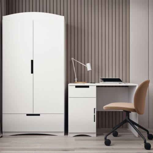 دوڤو مكتب دراسة كلاسيكي بدرج وخزانة خشب طبيعى