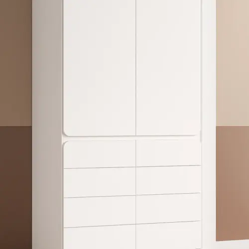 Nova corner wardrobe for young people made of natural wood
